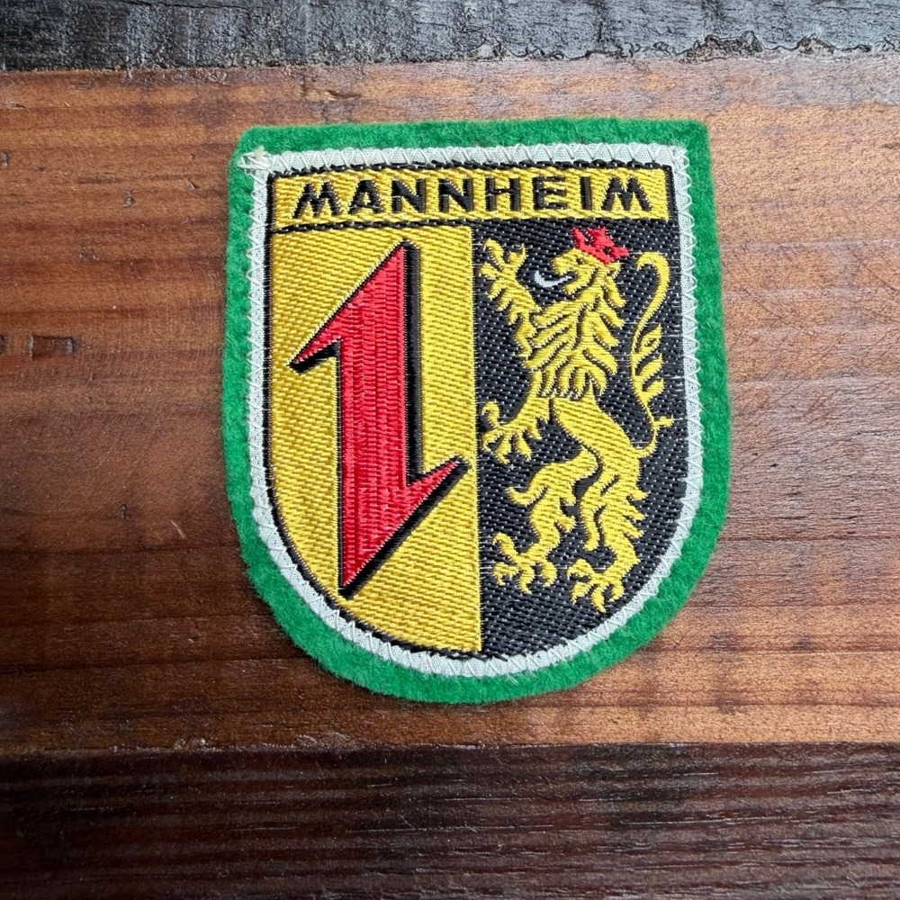 Vintage Mannheim 1‎ Military Patch German Army Souvenir Shield Badge 60s 70s